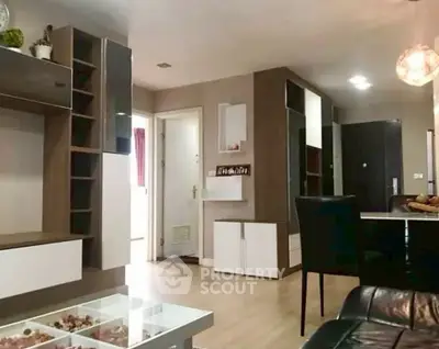 Modern living room with stylish furniture and open layout