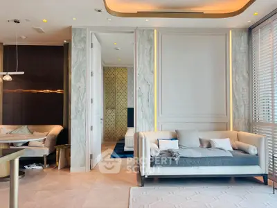 Luxurious modern living room with elegant decor and cozy seating area, perfect for relaxation and entertaining.