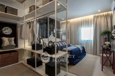 Luxurious bedroom with walk-in closet and elegant decor