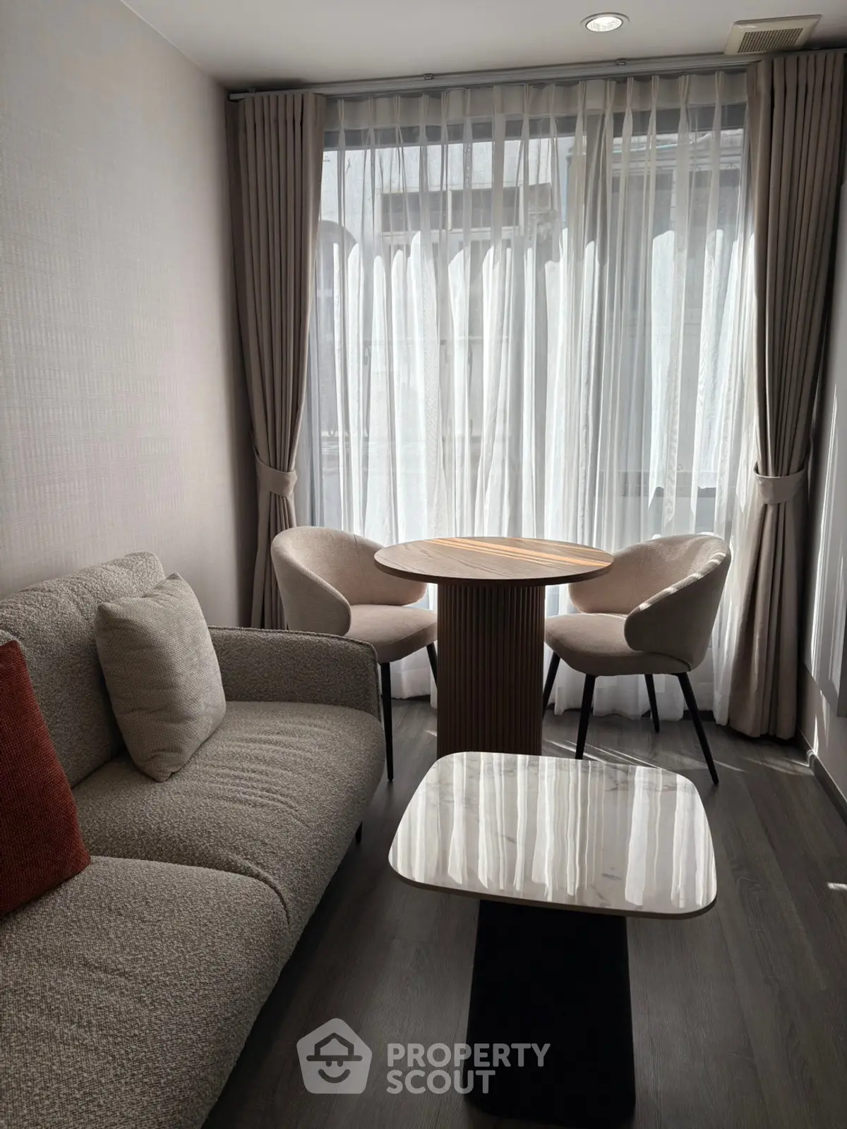 Cozy living room with modern furniture and natural light