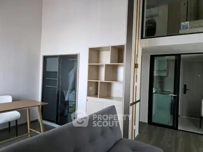 Modern duplex apartment with stylish interior and mezzanine level