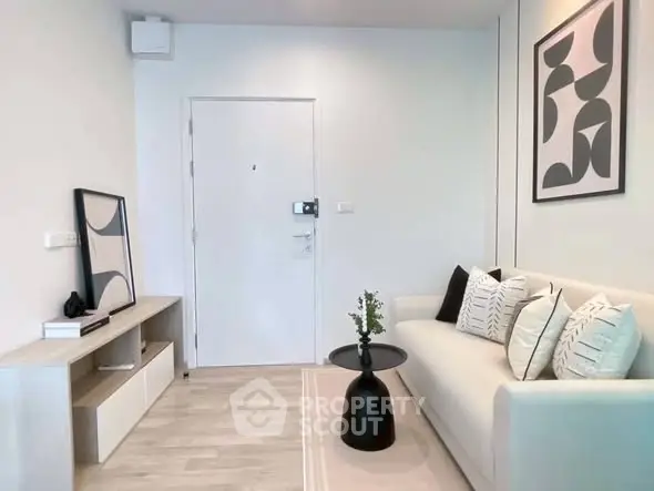 Modern living room with stylish decor and minimalist furniture