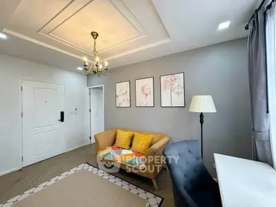 Stylish living room with modern decor and cozy seating area