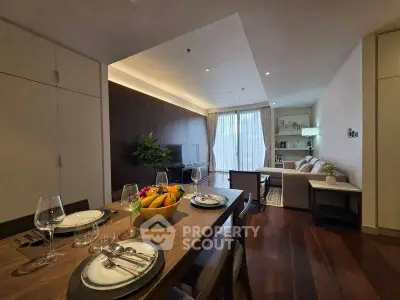 Luxurious modern living room with elegant dining area and natural light