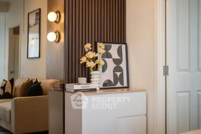 Stylish modern living room with elegant decor and cozy ambiance