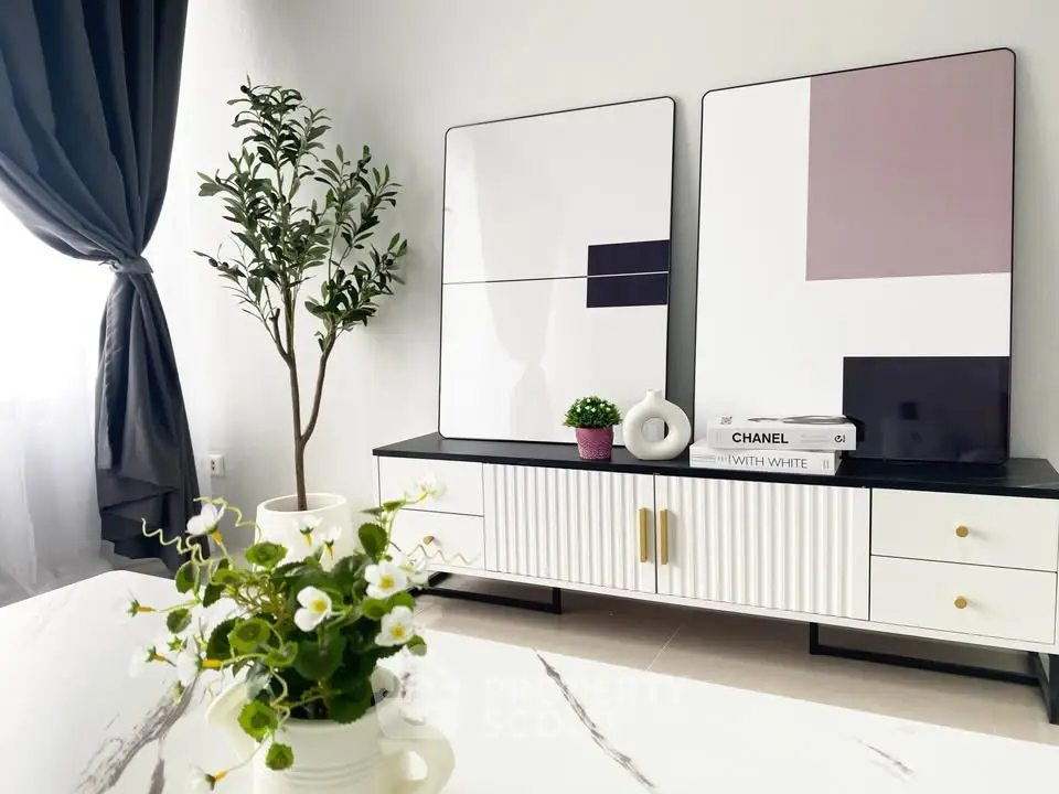 Stylish modern living room with elegant decor and natural light