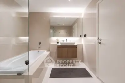 Luxurious modern bathroom with sleek design and elegant fixtures
