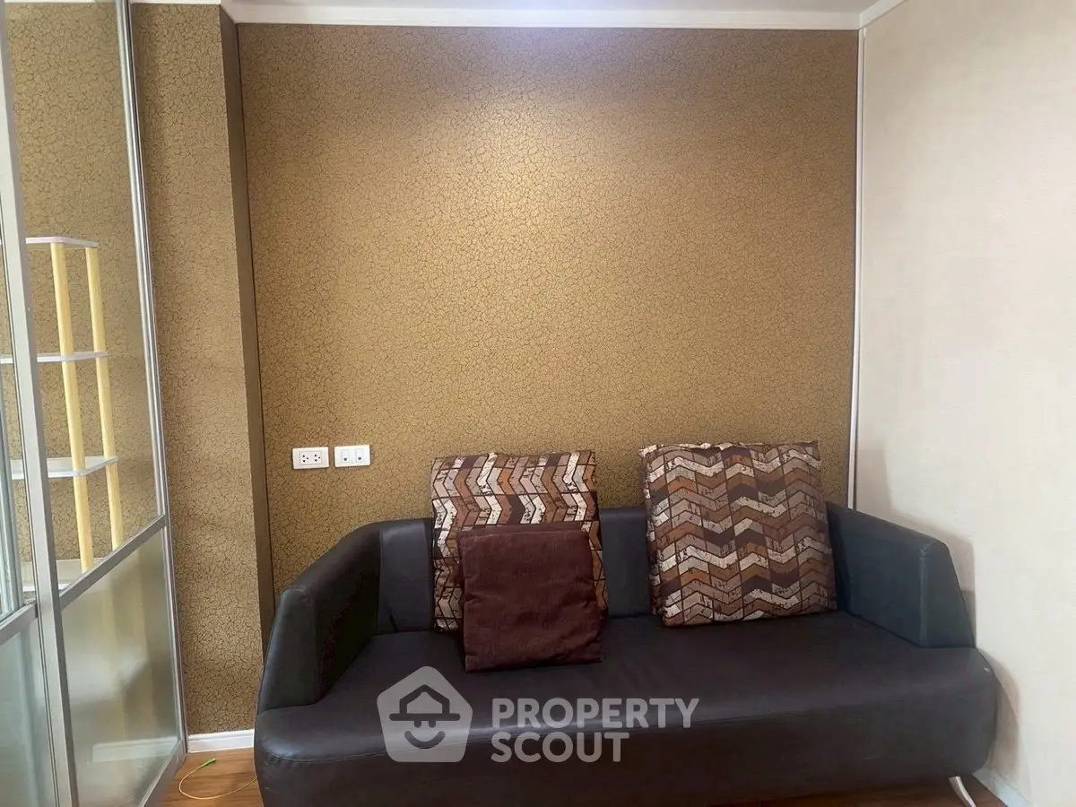 Cozy living room with modern sofa and stylish decor