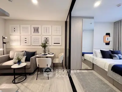 Modern studio apartment with stylish decor and open layout