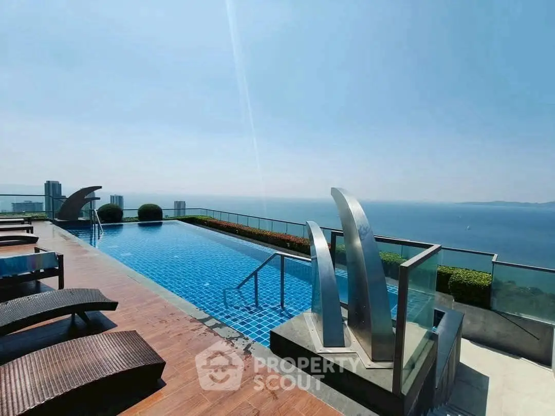 Luxurious rooftop pool with breathtaking ocean view and modern design.