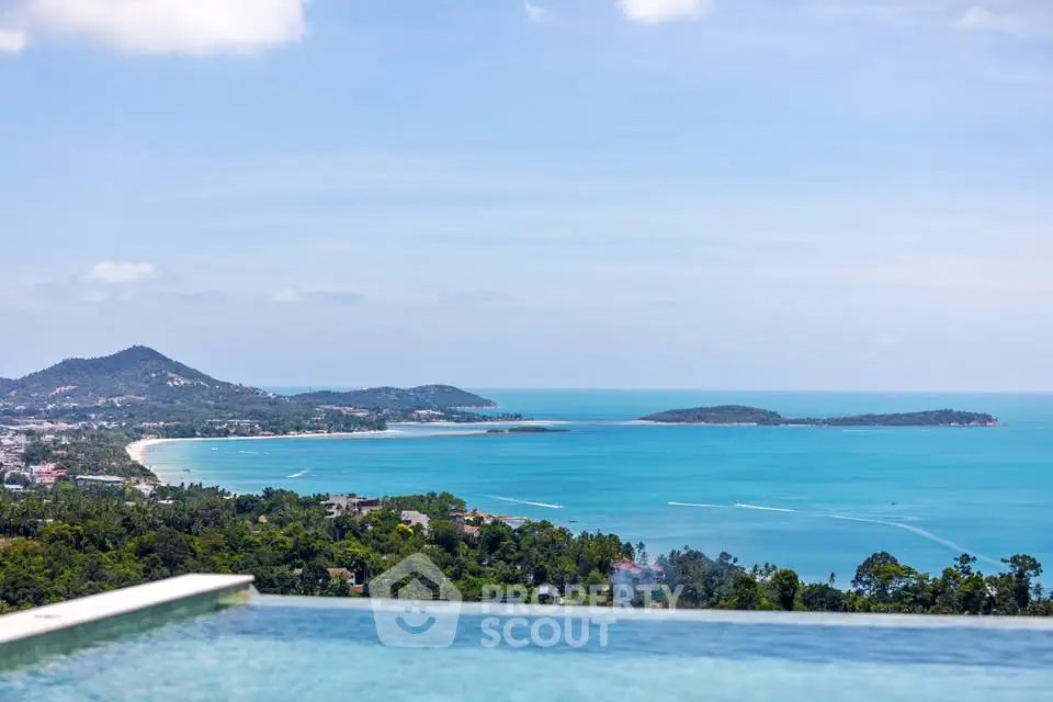 Stunning ocean view from infinity pool overlooking lush landscape and coastline