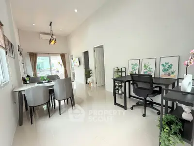 Spacious modern living room with dining area and stylish decor