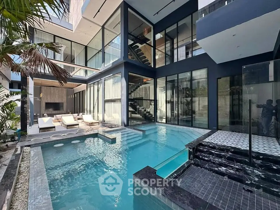 Luxurious modern villa with stunning pool and sleek architectural design, perfect for upscale living.