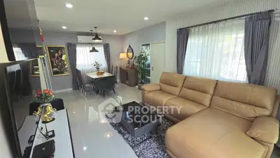 Spacious modern living room with elegant decor and comfortable seating