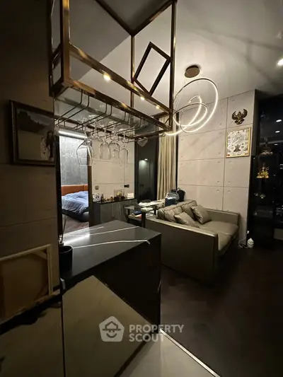 Luxurious modern living room with stylish decor and open layout