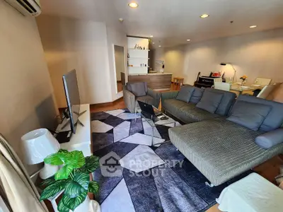 Spacious modern living room with stylish decor and open layout