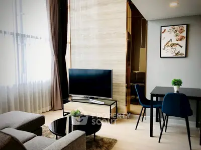 Modern living room with stylish decor and natural light