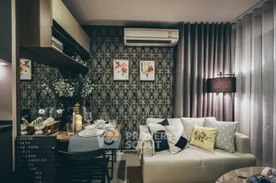 Stylish living room with modern decor and cozy ambiance