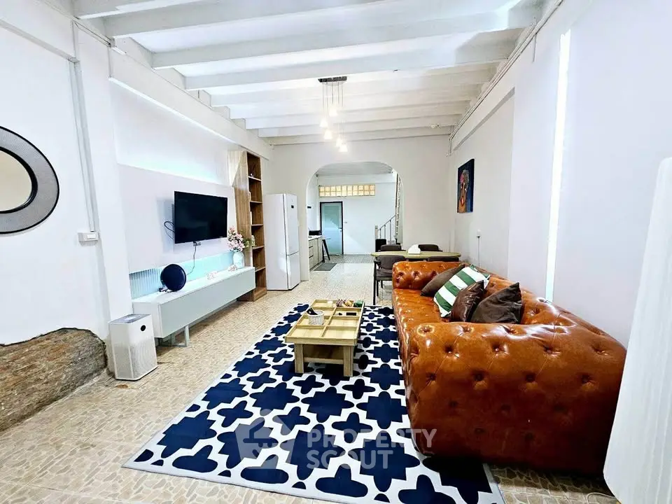 Stylish living room with modern decor and cozy seating area