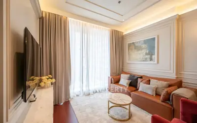 Luxurious living room with elegant decor and natural light