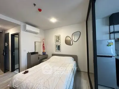 Modern bedroom with minimalist design and sleek furniture