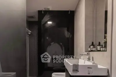 Modern bathroom with sleek fixtures and elegant design