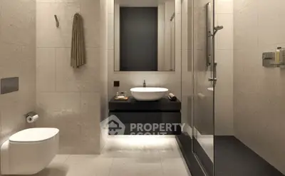 Luxurious modern bathroom with sleek design and elegant fixtures