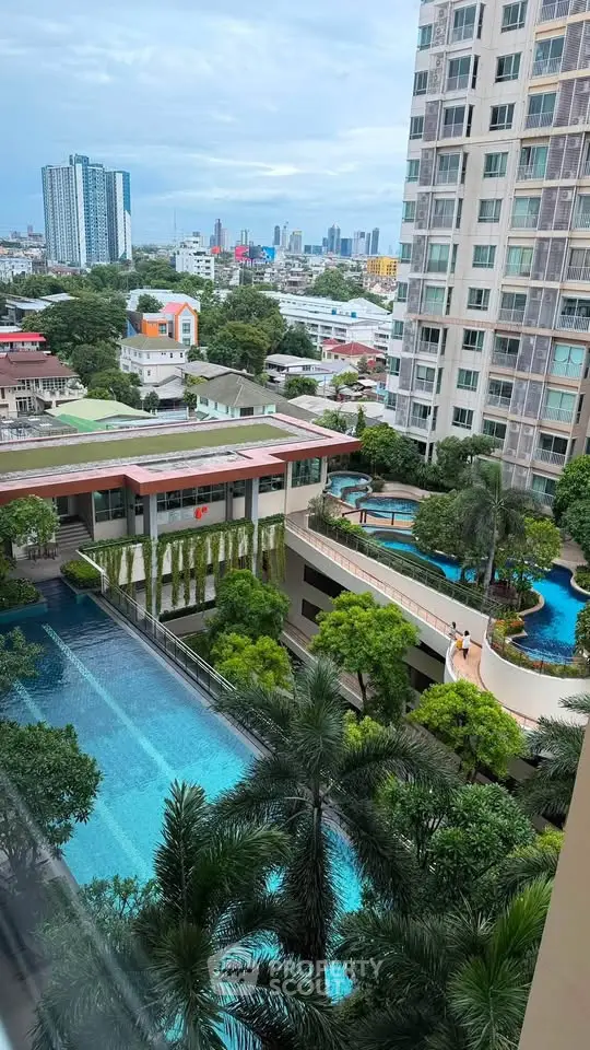 Luxurious high-rise condo with stunning pool and city views