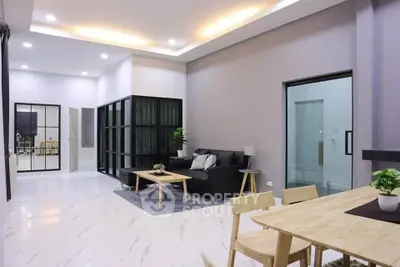 Spacious modern living room with elegant decor and open layout