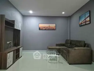 Modern living room with sleek furniture and stylish decor