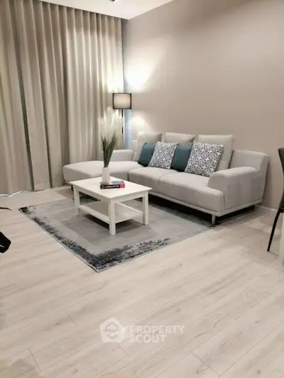 Modern living room with stylish sofa and elegant decor