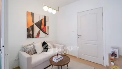 Cozy living room with modern art and stylish decor