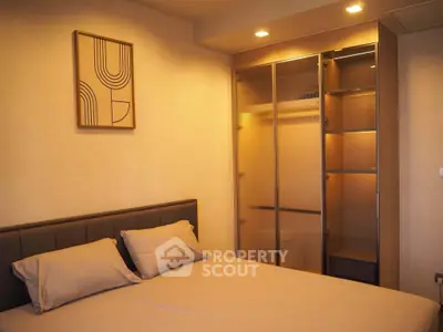 Modern bedroom with stylish decor and spacious wardrobe