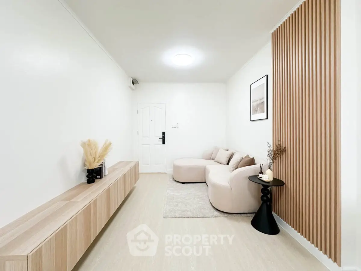 Minimalist living room with modern furniture and stylish decor