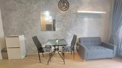 Modern living room with stylish decor and cozy seating area
