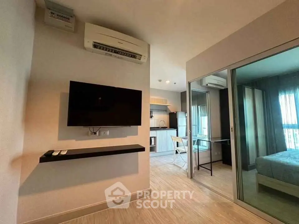 Modern apartment interior with open layout and sleek design