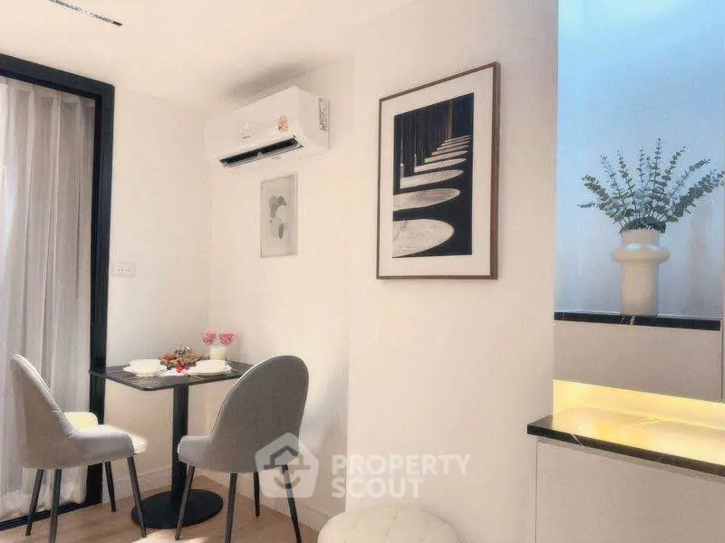 Chic dining nook with modern decor and natural light