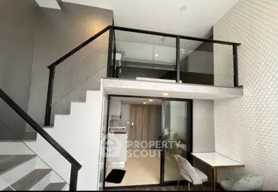 Modern loft apartment with mezzanine and stylish interior design