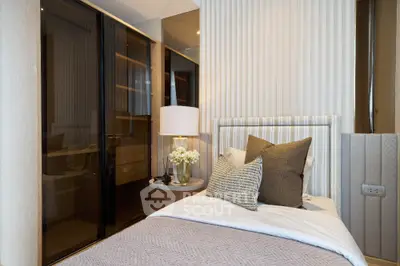Luxurious modern bedroom with elegant decor and cozy ambiance