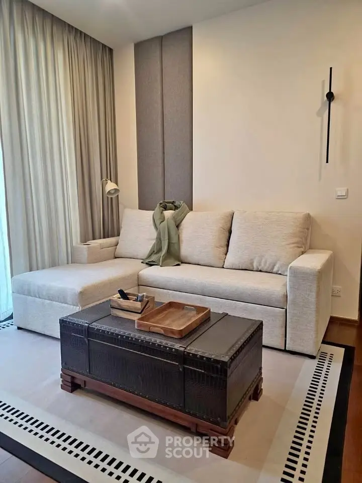 Modern living room with stylish sofa and elegant decor