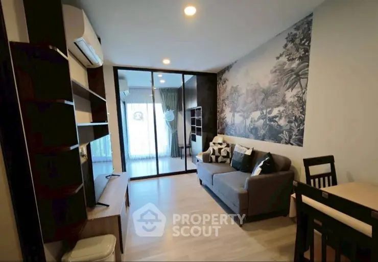 Modern living room with stylish decor and natural light