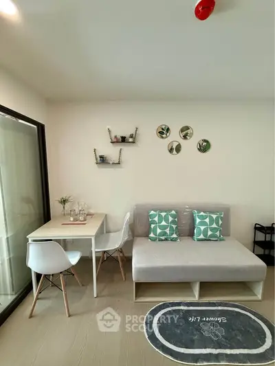 Chic modern living room with stylish decor and cozy seating area
