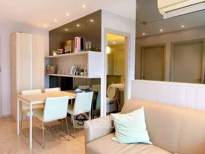 Modern living room with dining area and stylish decor