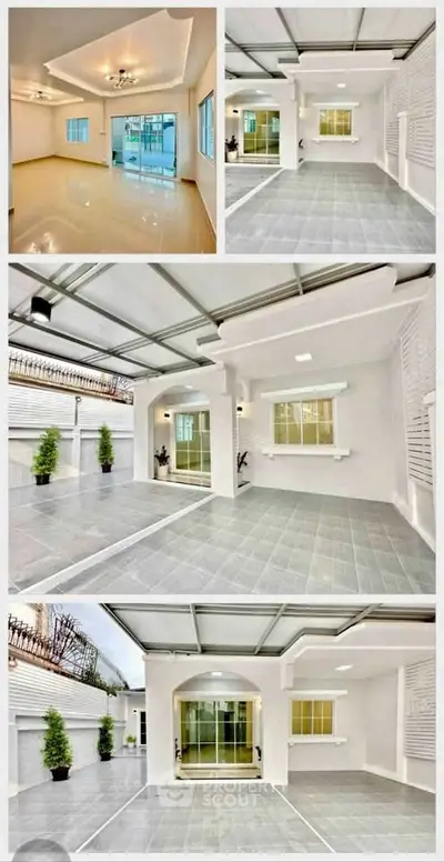 Spacious modern home with elegant interiors and covered outdoor area, perfect for family living.