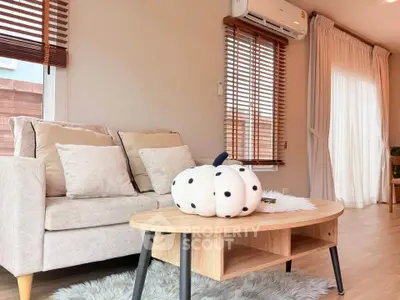 Stylish living room with cozy sofa and modern decor