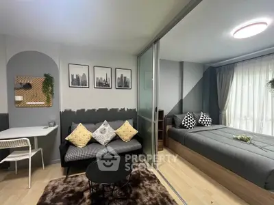 Modern studio apartment with stylish decor and cozy living area