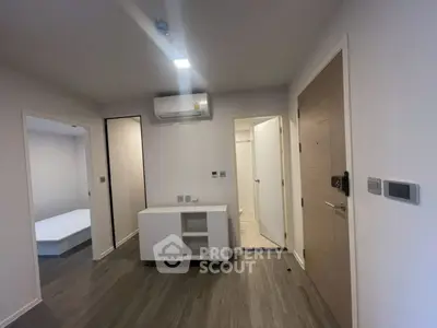 Modern apartment interior with sleek flooring and minimalist design