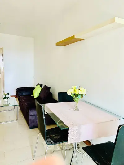 Bright living room with modern furniture and elegant decor