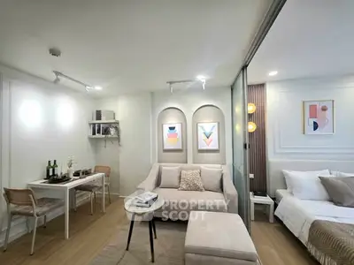 Modern studio apartment with stylish decor and cozy living area