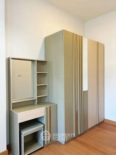 Modern bedroom furniture set with wardrobe and vanity in stylish design